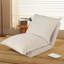 Fauteuil à billes convertible à simple siège, canapé-lit à dossier rabattable en tissu beige doux pour espaces de vie intérieurs compacts et coins de lecture