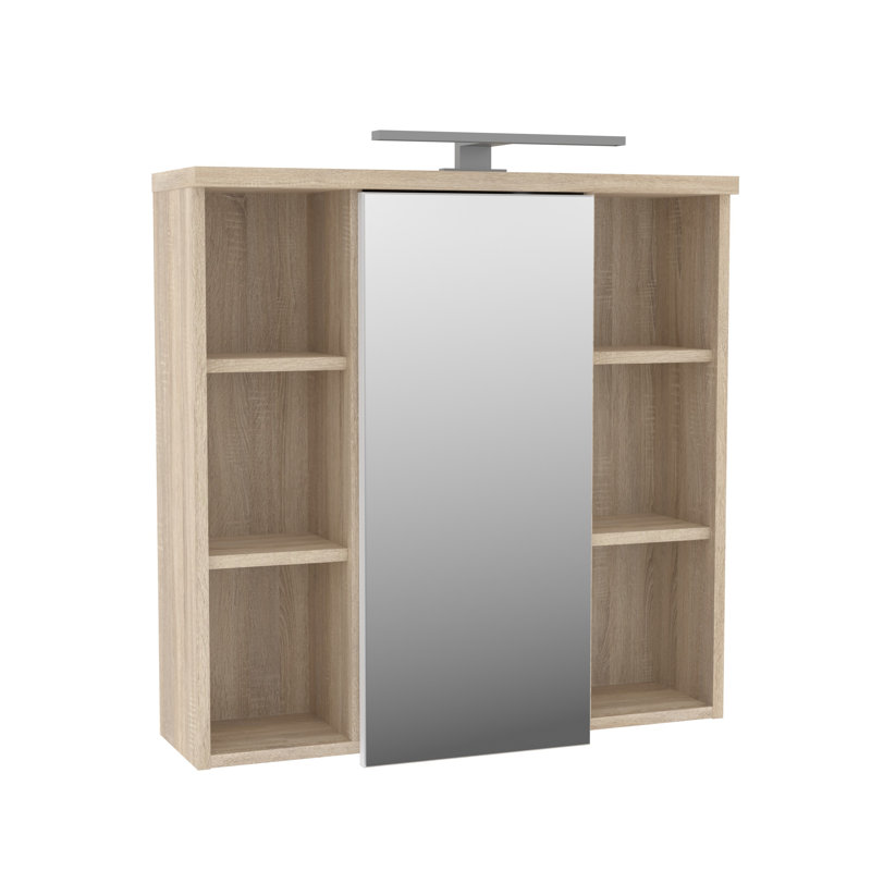 Aceituno Wall Bathroom Cabinet, Sonoma Oak/White Gloss
