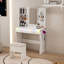 Bureau de coiffeuse avec miroir à DEL et prise de courant
