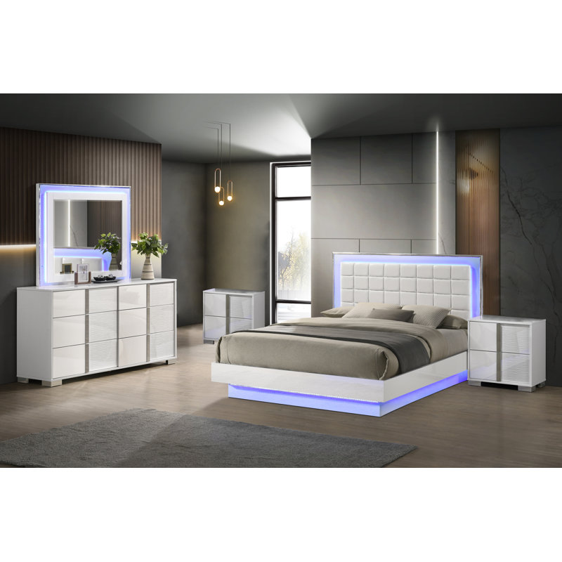 Ensemble de chambre à coucher 5 pièces Elma, Reine