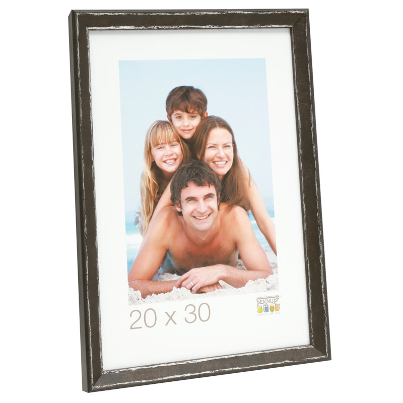 Mineral Bevelled Picture Frame, 26cm H x 20cm W x 2cm D, Black