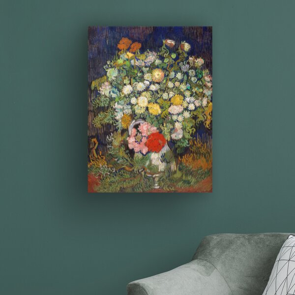  ArtWall Japanese Vase with Roses and Anemones by