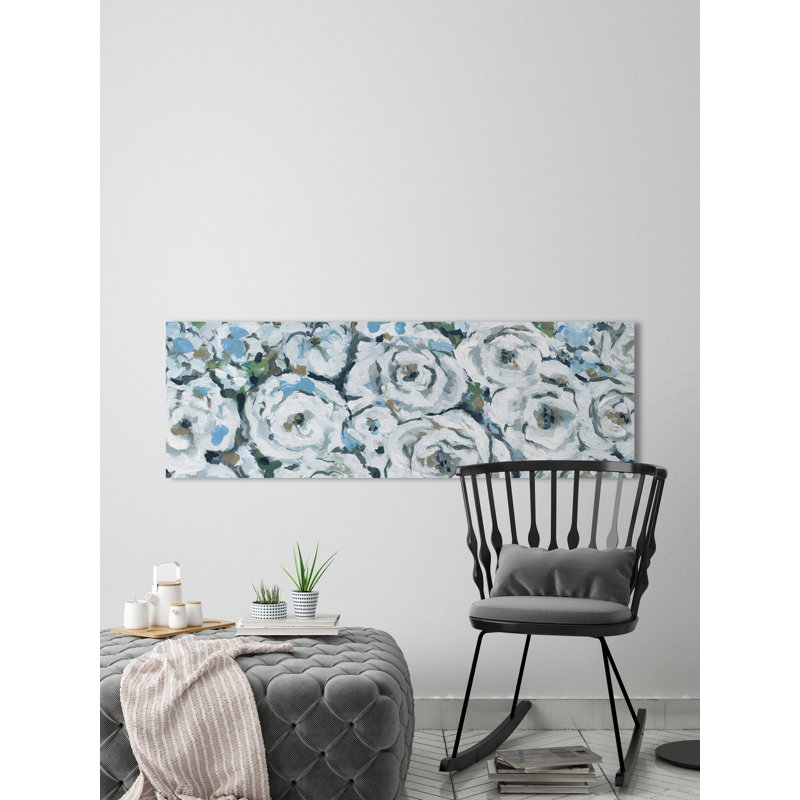 «Row of Blooms II» par Marmont Hill - peinture sur toile tendue, H 15 po x l 45 po x P 1,5 po