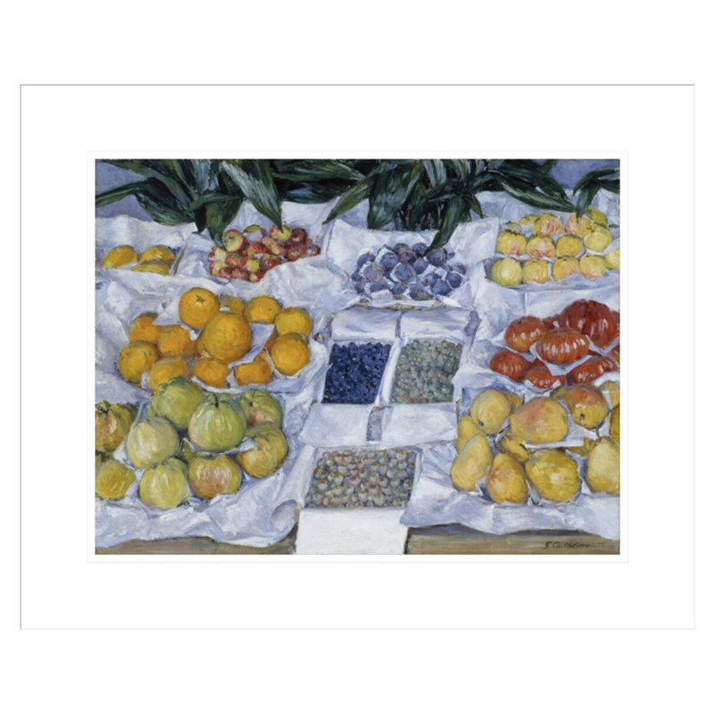 «Fruit Exposed on a Stand» par Gustave Caillebotte - Reproduction giclée encadrée, H 17,75 po x l 21,69 po