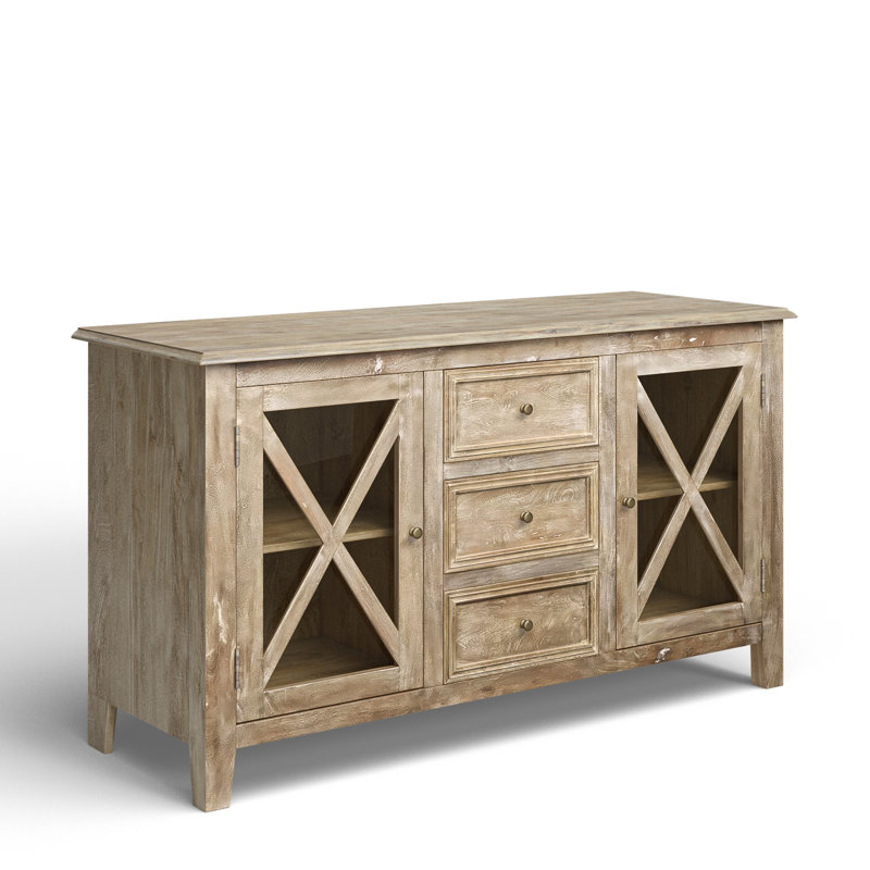Sidon 65" 3-Drawer Sideboard, Weathered Sand