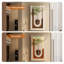 Décoration murale réglable en grès à 3 couleurs DEL avec télécommande - Sculpture d'art 3D avec vase en verre, statue de lapin et plantes vertes simulées pour le salon, la chambre à coucher, le couloir