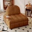 Canapé-coussin en cuir véritable brun caramel-950355499