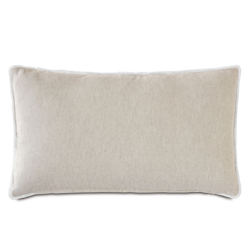 Amberlynn Linen Lumbar Pillow Cover & Insert, Brown/Beige, 13"H x 22"W