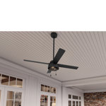 52" Spring Mill 4 - Blade Damp Rated Ceiling Fan With LED Light Kit And Pull Chain