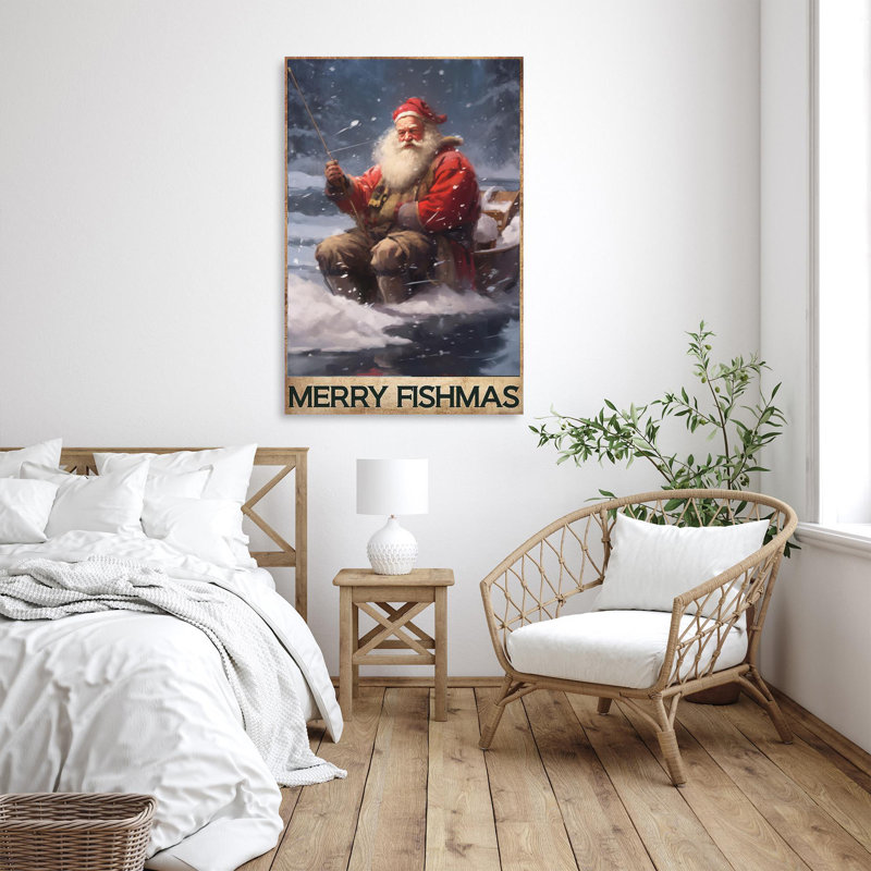 «Merry Fishmas», impression sur toile, H 20 po x l 16 po x P 1,25 po