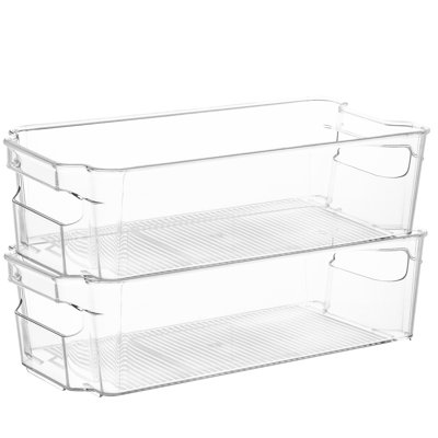 2-Piece Clear Acrylic Storage Organizer Bin