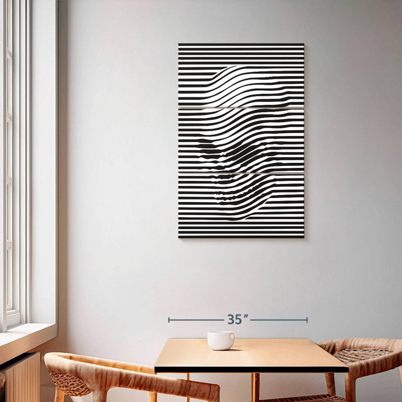 Kerner Skull Optical Illusion, 57" H x 36" W