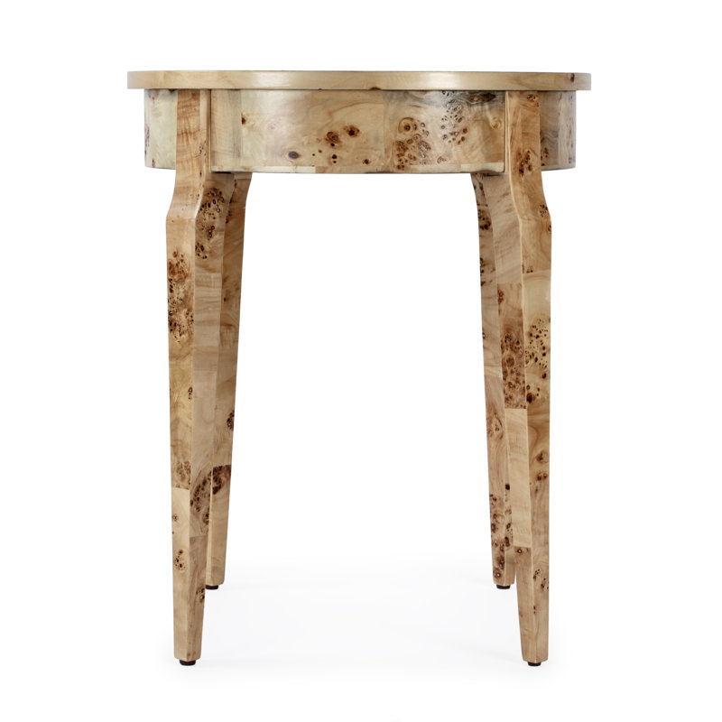 Archer 1 Drawer Burl Side Table, Natural 