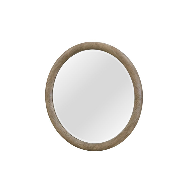 Miroir rond de style chêne noueux anglais