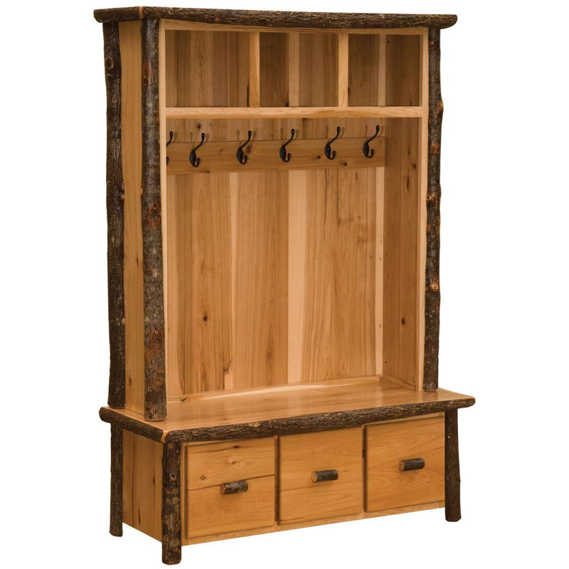 Fireside Lodge Hickory Log Entry Locker Unit - Espresso, Espresso