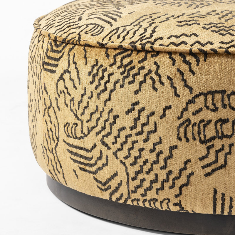 Sinclair Large Round Ottoman, Balkan Ochre Rayon / Viscose