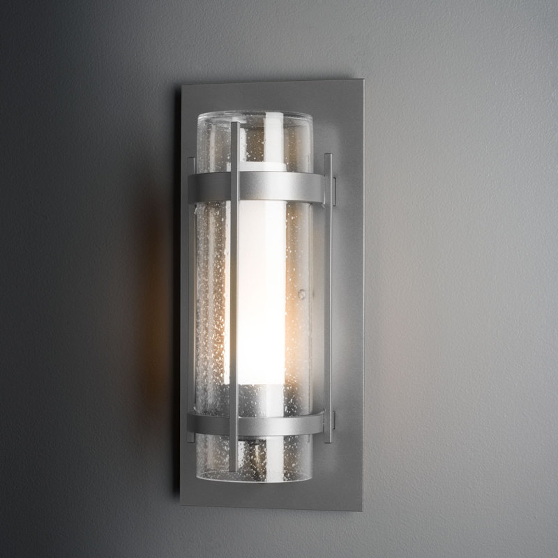 Torch Outdoor Flush Mount, 15.8" H x 7" W x 5.2" D, Burnished Steel