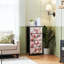 Commode 4 tiroirs pour chambre à coucher, commode étroite, plateau en bois et structure en fer 18 po x 37,5 po (lxH)-708342179-708342181