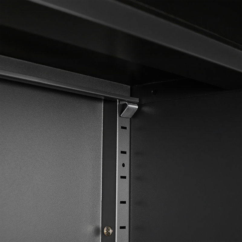 Casier de rangement, classeur, armoire de rangement avec serrures de porte et deux tablettes réglables, convient comme armoire pour la maison, le bureau, l'école et le garage
