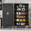 Armoire de rangement en métal 74 po H 74,8 po avec roulettes et 5 tablettes réglables-1082842272-1078463570