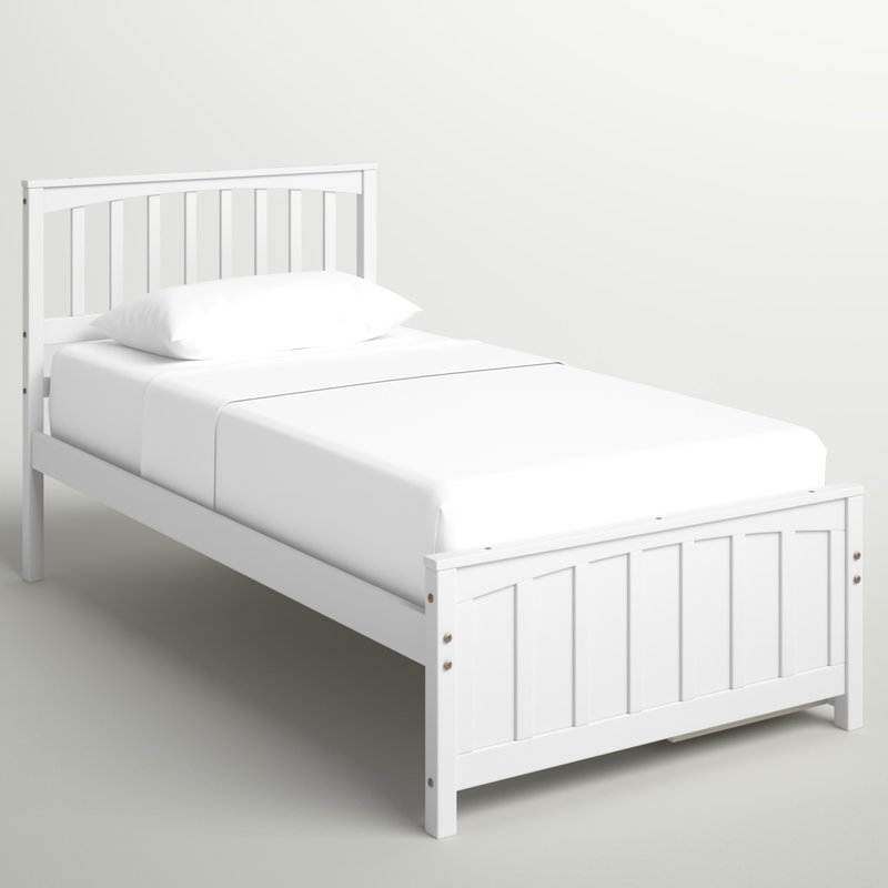 Santa Monica Twin size Platform Bed with Two Drawers, White
