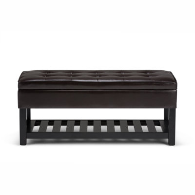 Banc de rangement avec repose-pieds capitonné et tablette ouverte Cosmopolitan
