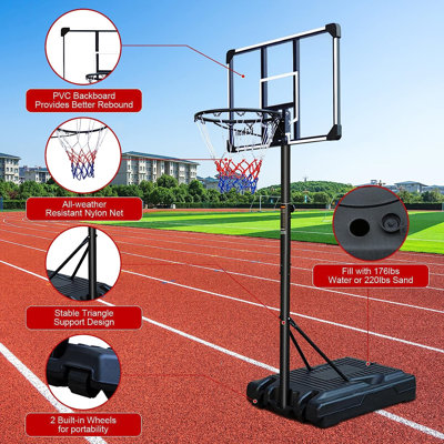 Panier de basketball portatif en acier à hauteur ajustable 36 po