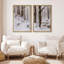 «Winter Forest And Stream Serene Snowy Landscape Nature Wilderness Illustration Decor Scenic», 2 pièces-98249372-98249374