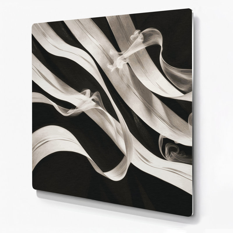 Art mural horizontal gris rayé gris anthracite, H 12 po x l 12 po