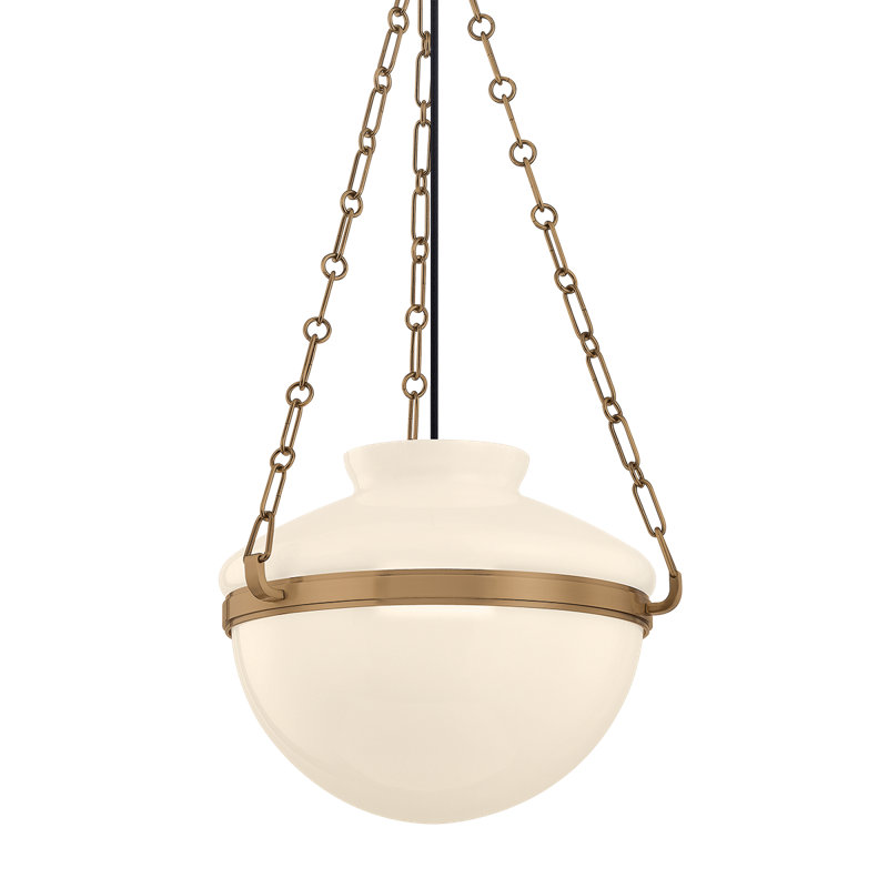 Paradigm Pendant by Lauren Liess x Troy, Brass, 22.25" H x 4.75" W x 0.75" D, 15W