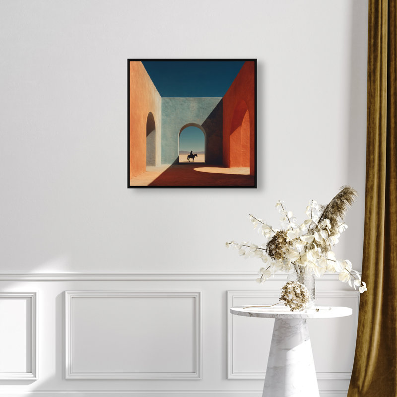 Cobalt Frontier Print by Oliver Gal, 25"H x 25"W, Black Floater Frame
