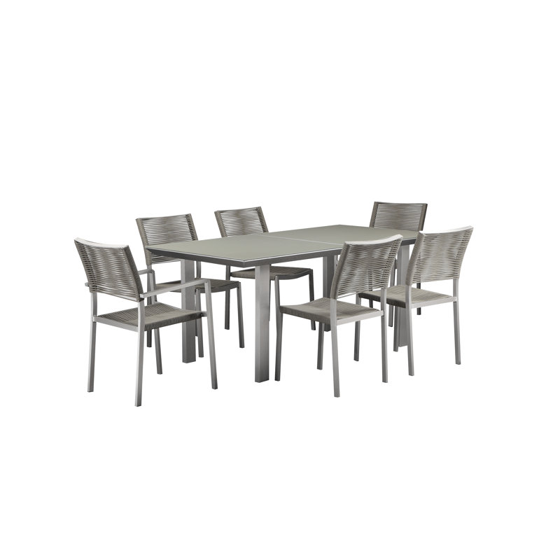 Bella 7 Piece Dining Set, Gray