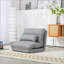 Canapé-lit convertible paresseux à 6 positions avec coussin HOMcom, gris | Polyester