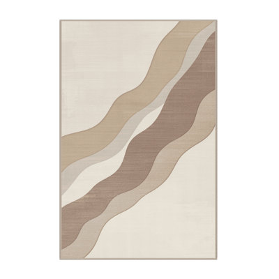 Soft Plush Shaler Minimalist Solid Colour Area Rug in Beige – Beige Binding