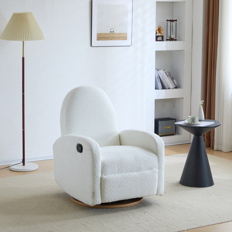 Midian Modern  Recliner Chair with 360° Swivel And Glider Base, Beige