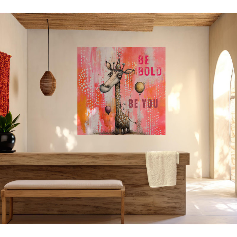 Murale pelez et collez - Girafe Be Bold, L 96 po x l 90 po