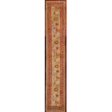 Light Color Casual Antique Indian Agra Wool Pile Hallway Runner Rug