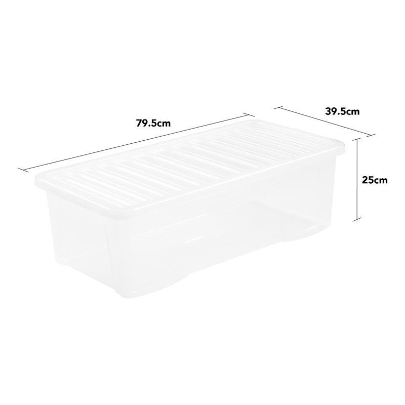Wham Plastic 62L Storage Box Pack of 3 Clear