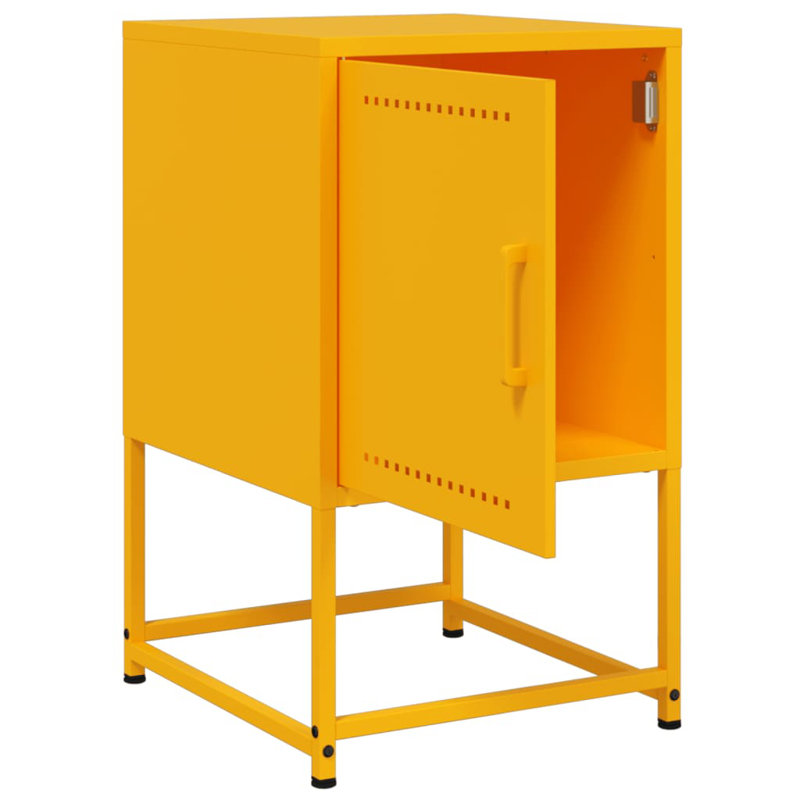 Aujah 36cm W Steel Bedside Table, Yellow