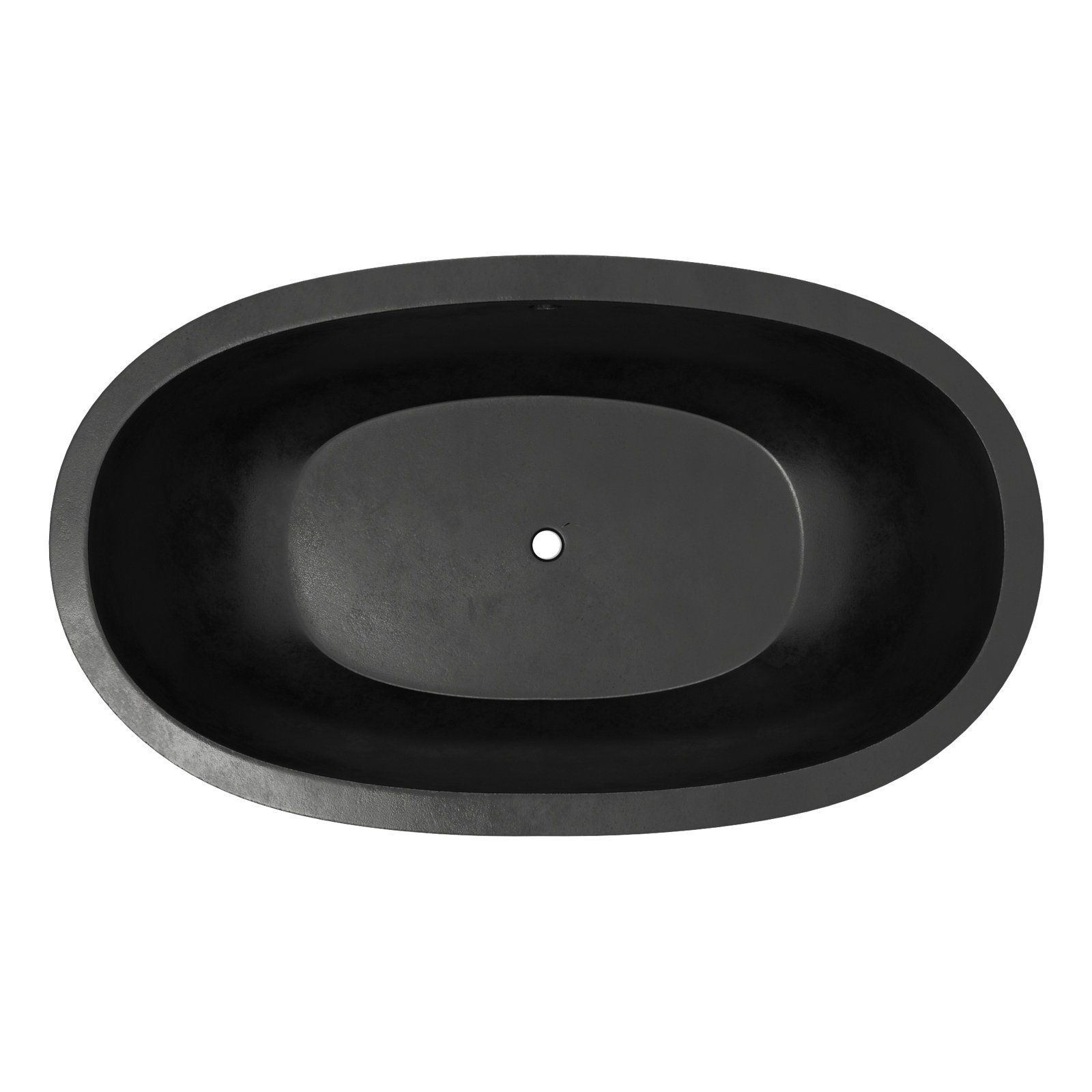 Avalon NativeStone Concrete Soaking Bathtub, 21" H x 36" W x 62" L, Charcoal