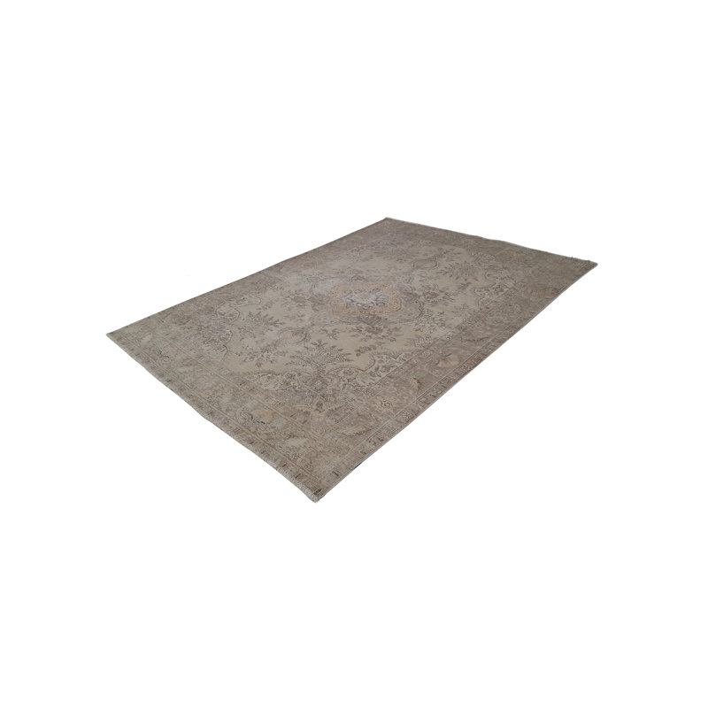 One-of-a-Kind Oriental Hand-Knotted Rectangle 7 x 10 Wool Area Rug in Beige/Ivory/Light Brown