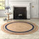Natural Fiber Braided Round Area Rugs