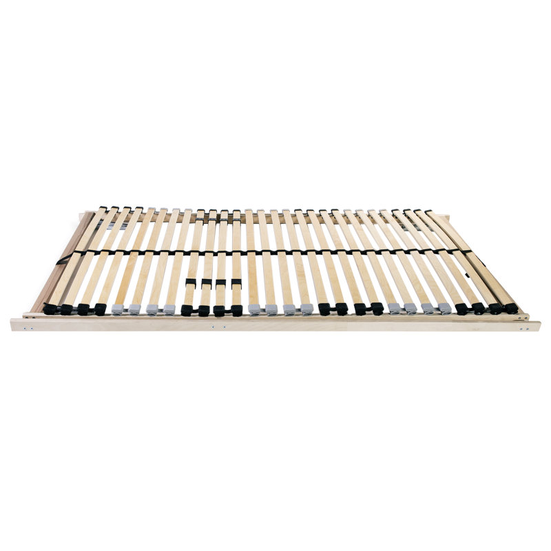Slatted Bed Base Natural Wood, Small Single (2'6), Black/Grey