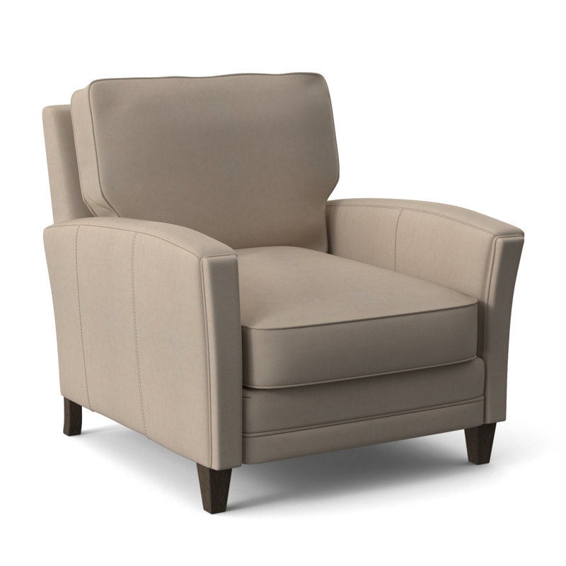 Zion Armchair, Cobblestone, Aline Fumo Genuine Leather
