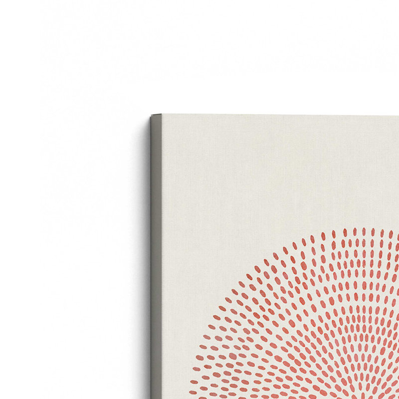 Cercle rouge à pois, grande impression sur toile, H 54 po x l 36 po