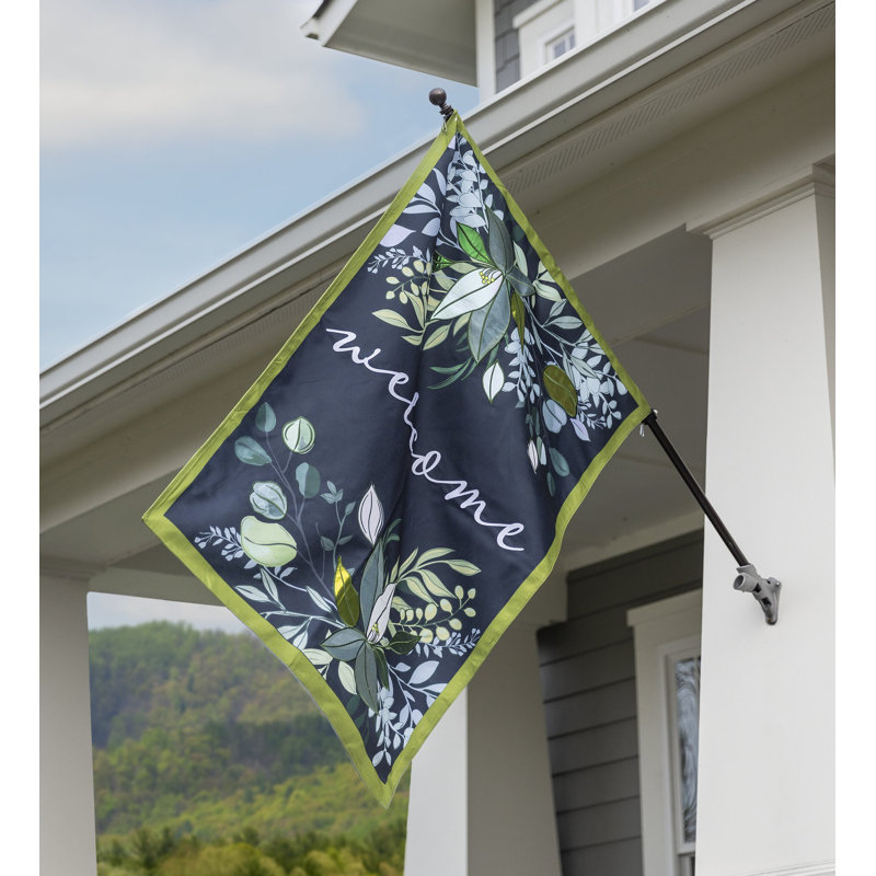 Drapeau de jardin à deux côtés en polyester 55 po x 36 po Botanical Welcome Estate