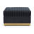 Square Vertical Channel - Velvet Foot Rest, Black Modern Upholstered-1274035381