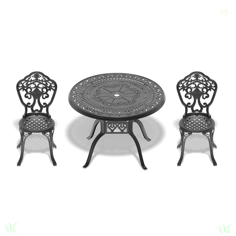 Ensemble de meubles de salle à manger en fonte d'aluminium résistant aux intempéries, 2