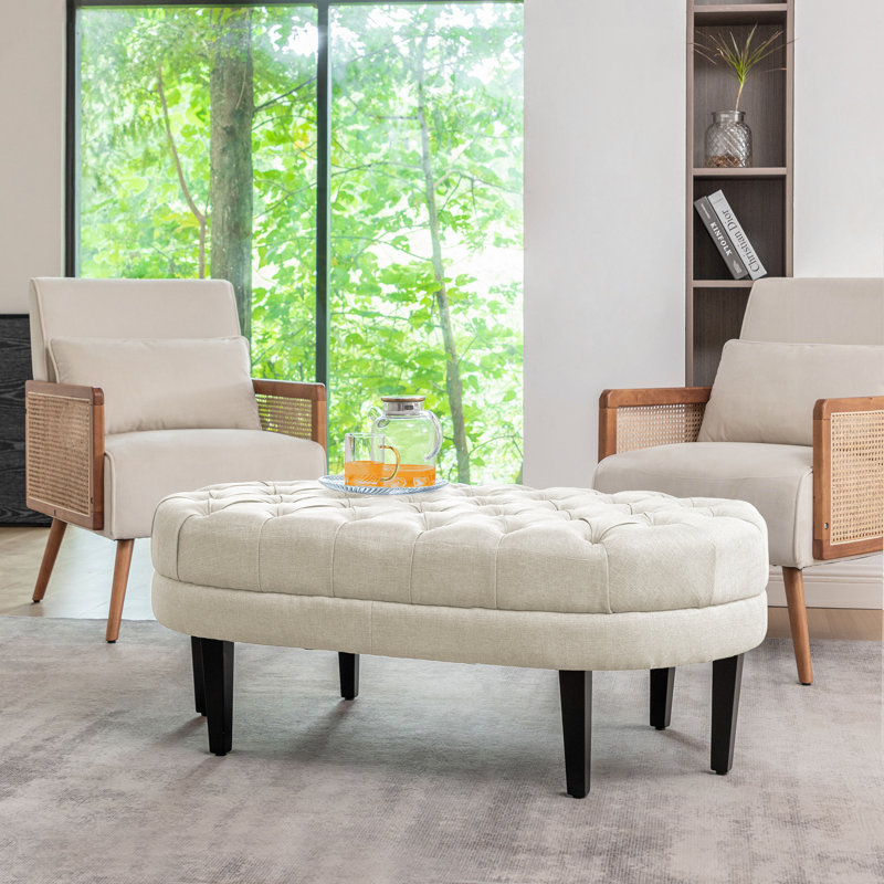 Repose-pieds Ardie, Mélange de polyester beige