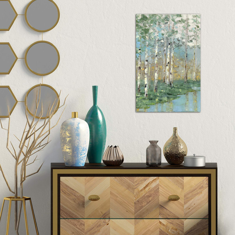 Birch Reflections I by Sally Swatland - Wrapped Canvas Painting, 66.04 cm H x 45.72 cm W x 1.91 cm D